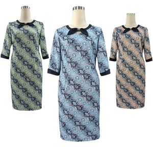 Vestido Lápiz de Gasa para Mujer Tallas Grandes, Estampado, Casual, Ecológico, de Secado Rápido, Transpirable, con Cremalleras, para Iglesia u Oficina, ODM - Product Image 6