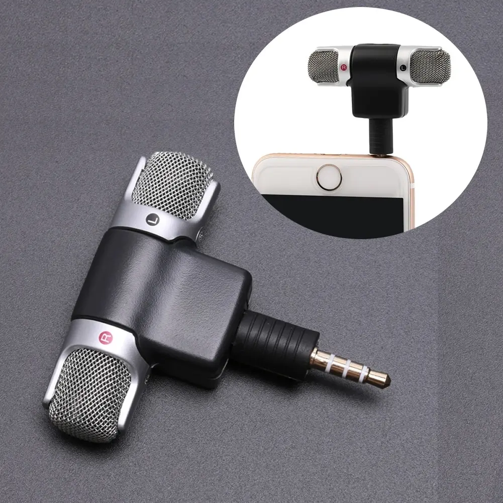 AsperX Mini Portable Digital Stereo Wireless Microphone Recorder for Smartphone with 3.5mm Jack Device Recorder