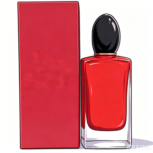 Parfum pour femmes EDP 100ml Floral Woody Long Lasting Sillage Flacon en verre rouge Logo S doré Capuchon noir Boîte cadeau haut de gamme Prêt à l'emploi - Product Image 1