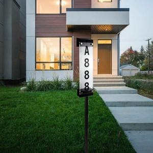 ป้ายเลขที่บ้านพลังงานแสงอาทิตย์สำหรับติดประตูบ้านหรือสวน  กันน้ำสำหรับภายนอกอาคาร  ไฟ LED RGB 7 สี - Product Image 4