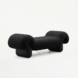 Taburete de tela creativo con base de madera maciza, cómodo banco para cambiar zapatos, banco de arte para dormitorio, pie de cama o guardarropa - Product Image 5