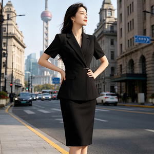 Traje Delgado Negro para Mujer, Traje Ejecutivo para Oficina, Recepción, Hotel, Catering, <span class=keywords><strong>Ropa</strong></span> <span class=keywords><strong>Formal</strong></span> de Trabajo - Product Image 2