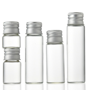 Vidro transparente do diâmetro 22mm para o tubo de ensaio Tampa de rosca de alumínio para laboratório Use Dispensing Reagent <span class=keywords><strong>Bottle</strong></span> - Product Image 5