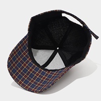 Gorra de Béisbol Artística Vintage con Diseño a Cuadros en Contraste, Gorro de Sol Casual de Moda para Mujer, para Otoño e Invierno, para Viajes al Aire Libre