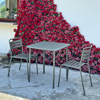 Ensemble de table et chaises de salle à manger en fer pour l'extérieur, revêtement en poudre antirouille, meubles en métal robustes pour restaurant, café, terrasse