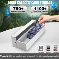 Boîte de rangement pour cartes à collectionner Case Ball avec couvercle, en carton ondulé blanc, pour cartes de sport TCG horizontales