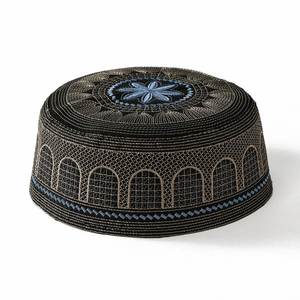 Cross-Border Men's <b>Flat</b> <b>Hat</b> with 3D Embroidery Polyester Material Fashion Style Travel Use Saudi National <b>Hat</b> - Product Image 3