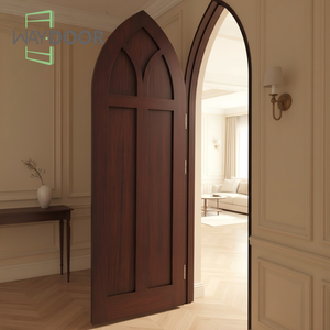 <span class=keywords><strong>Porte</strong></span> d'entrée en chêne africain sculpté avec finition personnalisée, supportée par un système CAD, pour villa, portes extérieures en bois massif cintrées - Product Image 2