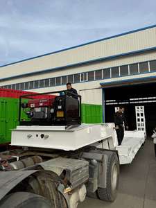 油圧延長可能3軸20 50トンフラットベッドグースネックマフィローボーイローベッドRgn 100トンローボーイセミトレーラー - Product Image 3