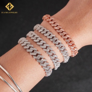 เครื่องประดับแฟชั่น8มม. สองแถวยอดนิยมสไตล์ฮิปฮอปเย็นใบรับรอง GRA FL Moissanite Diamond uban Link Chain & สร้อยข้อมือ - Product Image 2