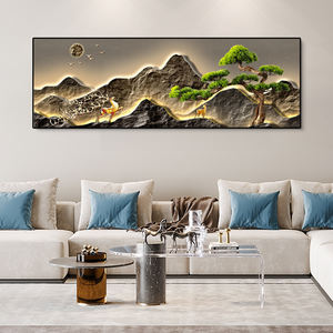 Оптовая продажа: Новая картина на холсте в китайском стиле «Горы и воды» со светодиодной подсветкой – благоприятный декор для дома - Product Image 3