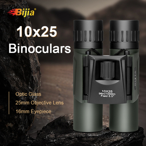 BIJIA 10x25 High Powered Binóculos <span class=keywords><strong>Bak4</strong></span> Telhado Prisma Pequeno Telescópio para Viagem Caça Bird Watching Atacado - Product Image 2