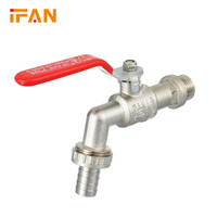 IFAN Outdoor Alle Größen Messing Bibcock Tap 1/2 "-1'' Messing Rohr verschraubungen Sanitär Garten Wasserhahn Langlebiger Messing Bibcock
