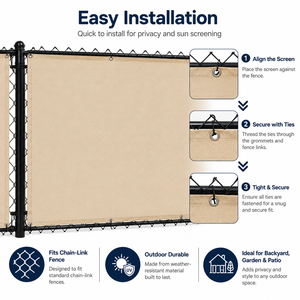 Rouleau de clôture occultante en maille HDPE tricotée robuste, résistant aux UV, pour jardin et couverture de grillage extérieur - Product Image 2