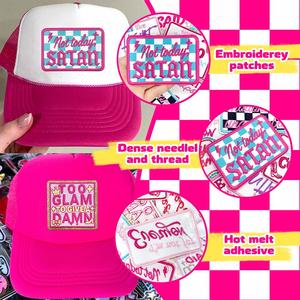 Patch thermocollant brodé à bords pailletés, motif Checker American Slang Cowboy I Said What I Said, pour la décoration de chapeaux et de sweats à capuche - Product Image 2