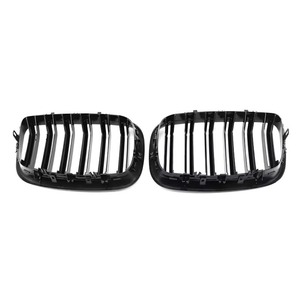 Griglia a Rete a Doppio Rene Nero Lucido per <span class=keywords><strong>Paraurti</strong></span> per BMW Serie <span class=keywords><strong>X5</strong></span> E70 X6 E71 2007-2013 Stile M Facelift - Product Image 5