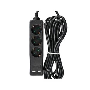 Regleta de Enchufes Negra con 2 Puertos USB, 3 Tomas Schuko, 10A, Cable de 5 Metros, Cable de Extensión Compatible con WiFi de 3x1.5mm, SKU-8777 - Product Image 4
