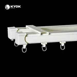 KYOK 2022 curtain c channel track Double Track Curtain Rail for hotel Aluminum Curtain Track Rail