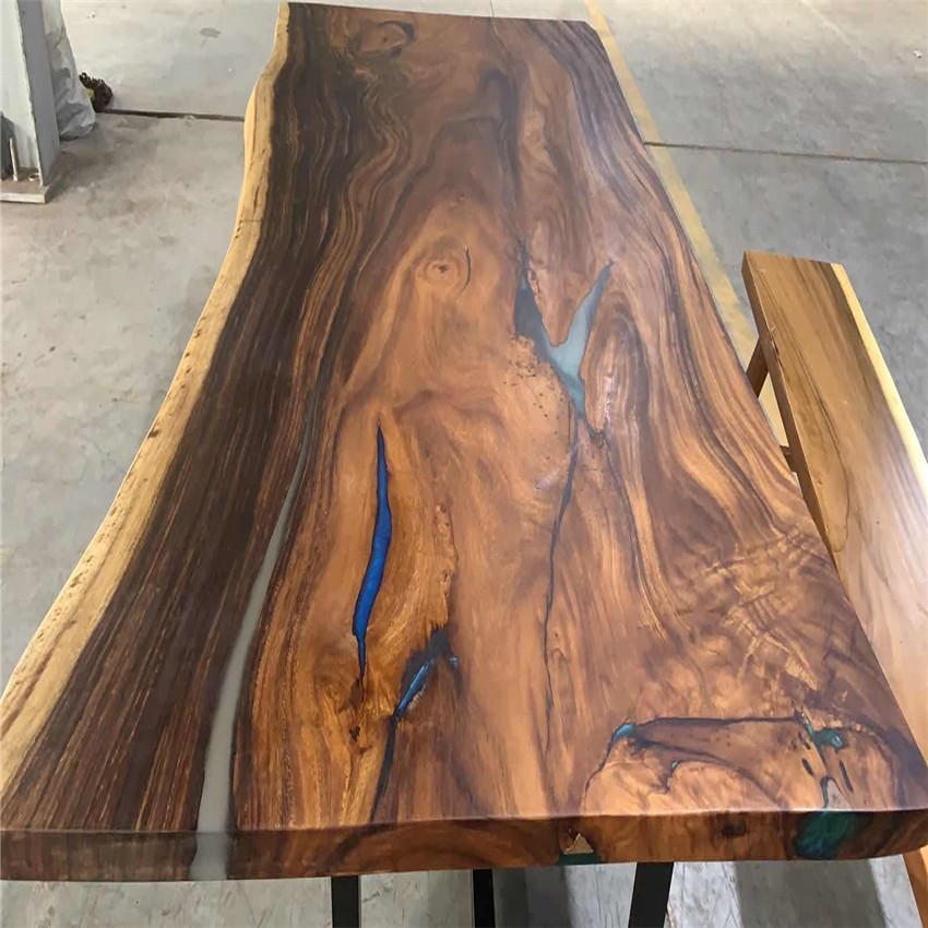 Надувательство твердой древесины live edge большая доска столы от запасов