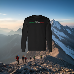 T-shirt a maniche lunghe per alpinismo e arrampicata con bandiera italiana Heartbeat - Product Image 3