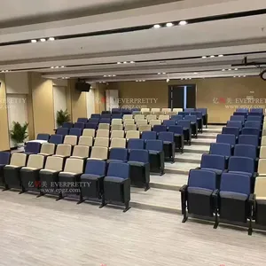 Muebles escolares Muebles de cine en casa duraderos Precio barato Silla de Cine de auditorio plegable 3D con tableta de escritura