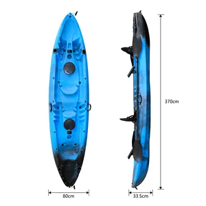 12 pied 3 personne paddle Rotomoulé de pêche en plastique rivière voile 2 Personne S'asseoir Sur Le Dessus famille kayak canoë/kayak 12ft