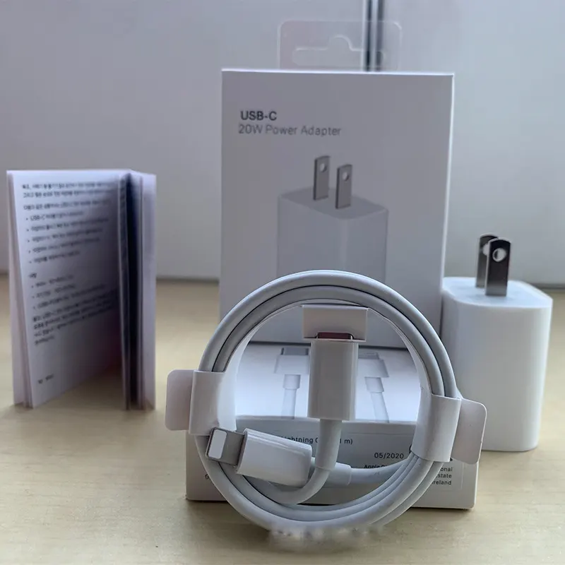 Original Box EU US Plug PD 20w 18w USB-C Type-c Mobile Fast Charger Cable For iphone 14 13 12 Charger Adapter