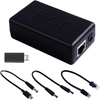 48V 0.5A 24W POE Ethernet CCTV Cámara IP NVR Router Switch LAN Fuente de alimentación del teléfono 2 puertos 10/100Mbps Adaptador de corriente del inyector POE