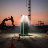 Tour d'éclairage photovoltaïque LED solaire blanche personnalisée sur remorque, mât de levage de 7 m pour opération minière