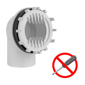 Kit de vidange pour baignoire avec plaque carrée blanche sans trou de vis, anneau annulaire de sortie et grille de vidange avec filtre à cheveux pour salle de bain - Product Image 5