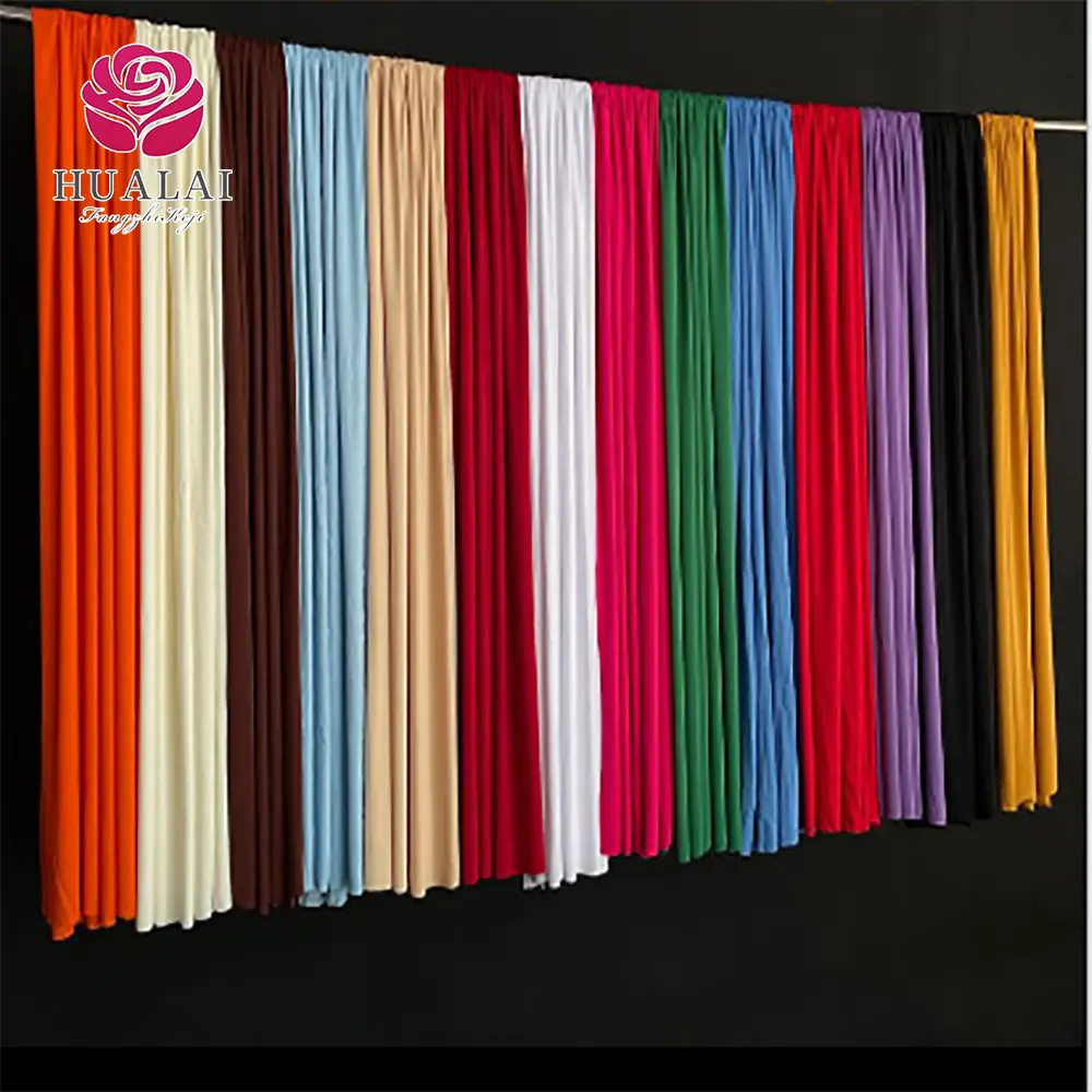 hochzeitsfeier-dekoration faltenfrei individuell mattiert solide spandex polyester-stoff dehnbarer vorhang hintergrund vorhänge paneele