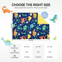 Couverture en peluche lestée pour l'autisme en gros Insugar Dinosaur Fleece Sleeping Calm Minky Dots Kids Hush Weighted Blankets
