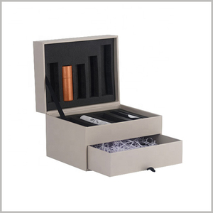 Custom Set Cardboard Recyclable Makeup Lipstick Magnetic Bottle Drawer <b>Gift</b> <b>Box</b> with Foam Cosmetic Package and Embossing - Product Image 1