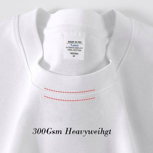 High Quality 300GSM Cotton Heavyweight T-<b>Shirt</b> Custom Screen <b>Silk</b> Printing Solid Pattern Drop Shoulder Oversized <b>Men's</b> T-<b>Shirts</b> - Product Image 4