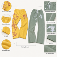 Pantalon de jogging décontracté pour homme, coupe droite, avec cordon de serrage, broderies et patchs personnalisés, effet délavé à l'acide