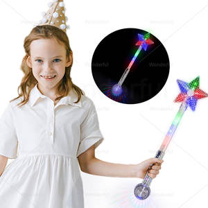 Großhandel bunte <span class=keywords><strong>LED</strong></span> Fairy Star Zauberstab mit Projektion Ball Stick Licht Neuartige Party zubehör für Event dekorative <span class=keywords><strong>LED</strong></span>-Lichts tab - Product Image 1