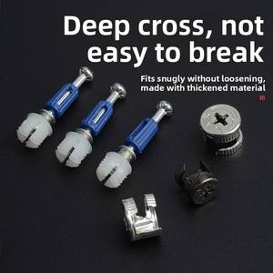 Conector de Muebles Tres en Uno de Hierro |   Cerradura de Rueda Excéntrica de Liberación Rápida y Varilla de Unión |   Fijador de Alta Resistencia para Gabinetes - Product Image 3