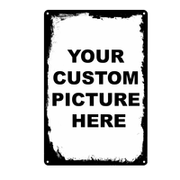 Panneau en métal vintage personnalisé avec votre image, texte ou logo pour la décoration de la maison, du bureau, du bar et les cadeaux - Panneaux en tôle