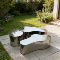Table basse d'appoint en acier inoxydable sur mesure, vente en gros d'usine, table centrale créative combinée pour bureau, appartement, salon