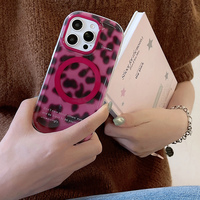 Coque de téléphone magnétique antichute pour iPhone 17 16 Pro Max 15 Pro 14 13, motif léopard, en TPU, étui de luxe