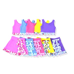 Girls Yoga Set New Arrival Surprise Box New Design Long Sleeve 1/2 Zip Pullover with Pockets Pleated <strong>Skirt</strong> Built in Shorts - Product Image 3
