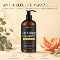 Huile de massage anti-cellulite, huile scintillante pour le corps avec collagène, cellules souches, pamplemousse, eucalyptus, citron pour une peau ferme et lisse