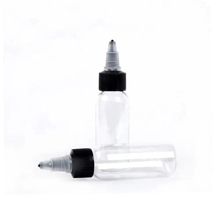 Botol penitis plastik remas, 15ml 30ml 60ml 120ml 240ml, pasokan produsen tato profesional, cangkir tinta tato kosong 50 buah