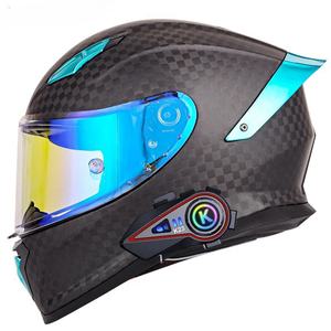 Casco de Motocicleta de Fibra de Carbono con Certificación DOT, Casco Integral Bluetooth para Carreras en Todas las Estaciones - Product Image 5