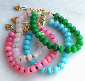 Zooying gelang manik-manik batu permen warna-warni trendi perhiasan pantai musim panas buatan tangan untuk wanita - Product Image 3