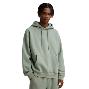 TKAN264 Fabricante Personalizado Peso Pesado 420 Gsm En Blanco Color Sólido Impreso Logo Hombre Sudadera Con Capucha 100% Algodón Sudadera Con Capucha Recortada De Gran Tamaño - Product Image 3