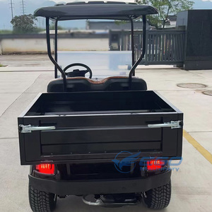 Carro de golf eléctrico negro de 2 asientos con caja de carga, camiones de volteo, transporte especial, coche eléctrico económico - Product Image 6