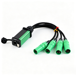 Câble multipaire blindé Ecodi 4 canaux RJ45 3 broches XLR en cuivre sans oxygène, modèle tressé en nylon, pour extension de signal audio DMX512 - Product Image 6