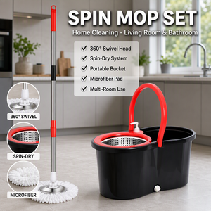 Juego de Mopa Giratoria 360° con Cubeta Portátil, Mopa de Microfibra para <span class=keywords><strong>Limpieza</strong></span> de Pisos, para Hogar, Sala de Estar y Baño - Product Image 2
