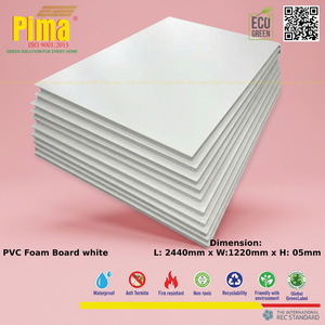 Panneaux rigides en mousse PVC WPC blanche de marque Pima, densité 0,6 g/cm³, épaisseur 5 mm, pour cuisine, vente en gros - Product Image 1